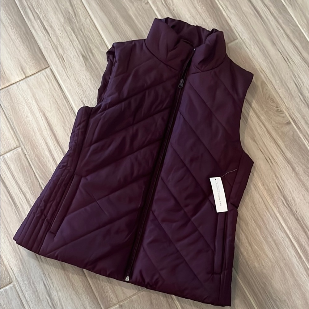 NWT New York & Company Deep Purple Quilted Puffer Vest S